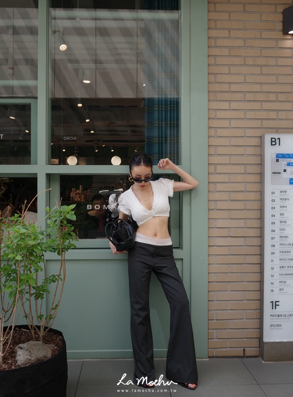 雙勾釦條紋西裝褲(闆娘清單)